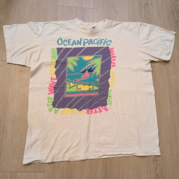 Ocean Pacific Other - VTG OP Ocean Pacific Men Large One Size Shirt Surf Beach Cali Skater Distressed